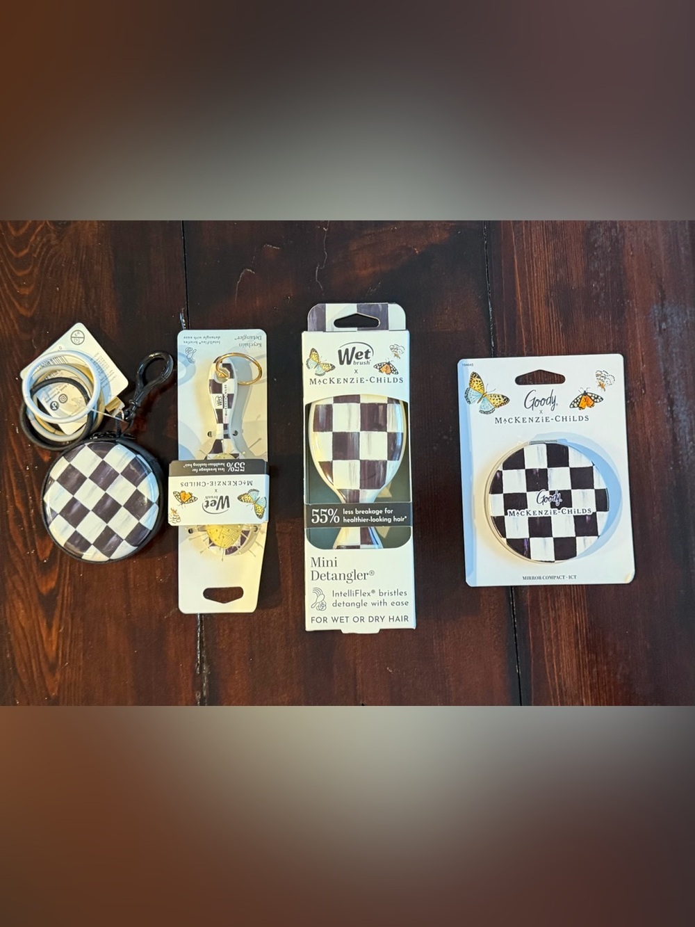 MacKenzie-Childs Courtly Check Mini Detangler and Accessories Set